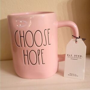 Rae Dunn CHOOSE HOPE Pink Coffee cup